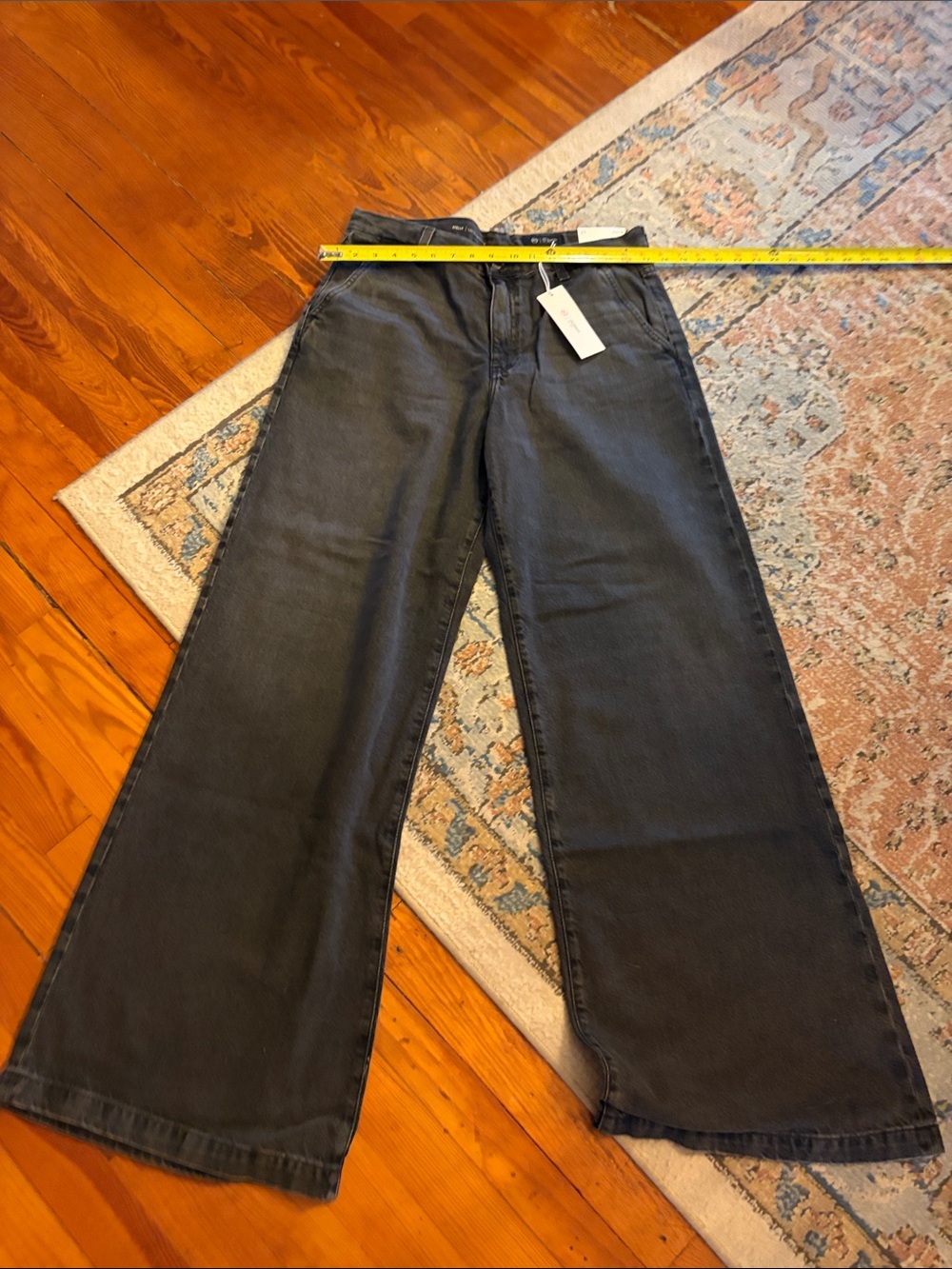 Ag Adriano Goldschmied Wide-Leg Flare Jeans in Charcoal Black